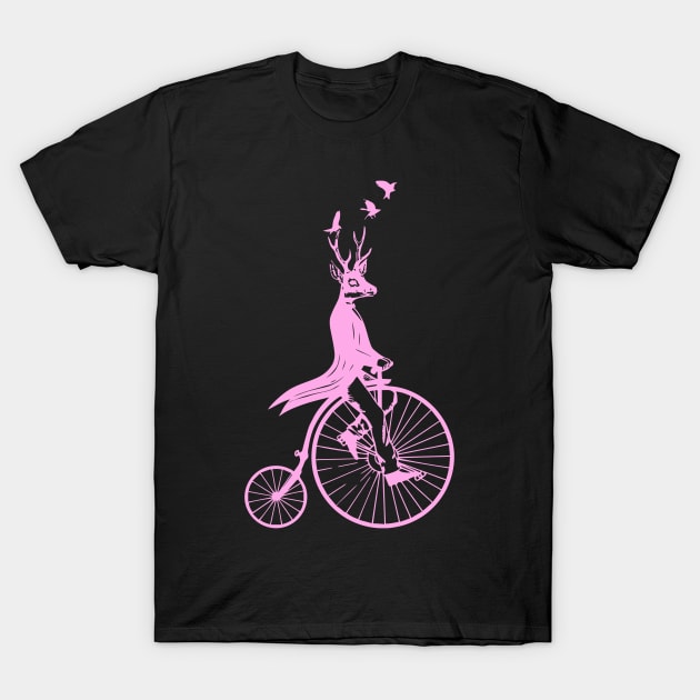 Gentleman on Bike T-Shirt by moringart